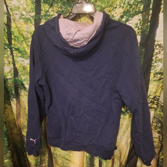 Mauve/navy PUMA hoodie - Picture 4 of 6